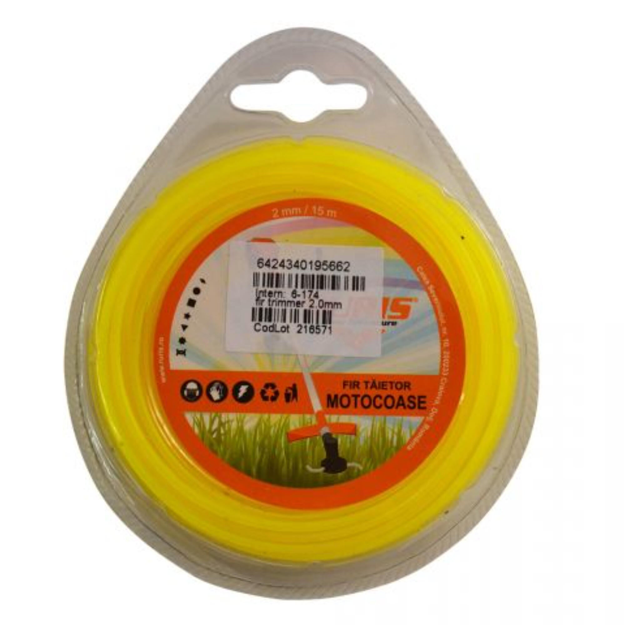 Fir nylon Ruris, rotund, Ø 2 mm x 15 m
