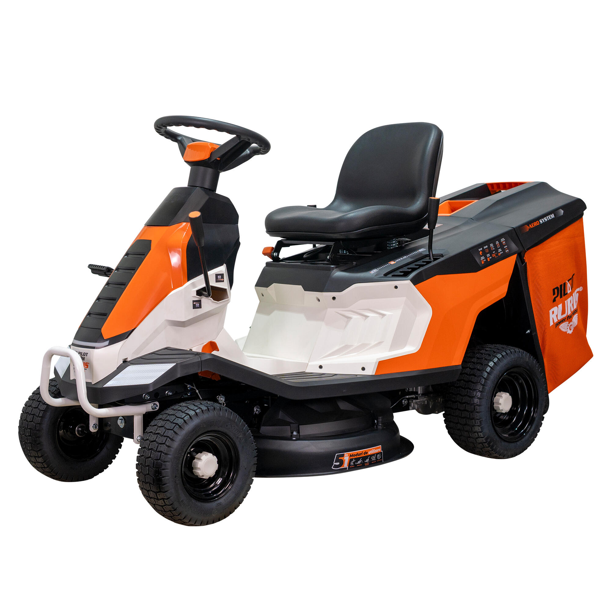 Mini tractor iarba Ruris RX Pilot, pe benzina, 9.5 CP, 7.08 kW, 150 L ...