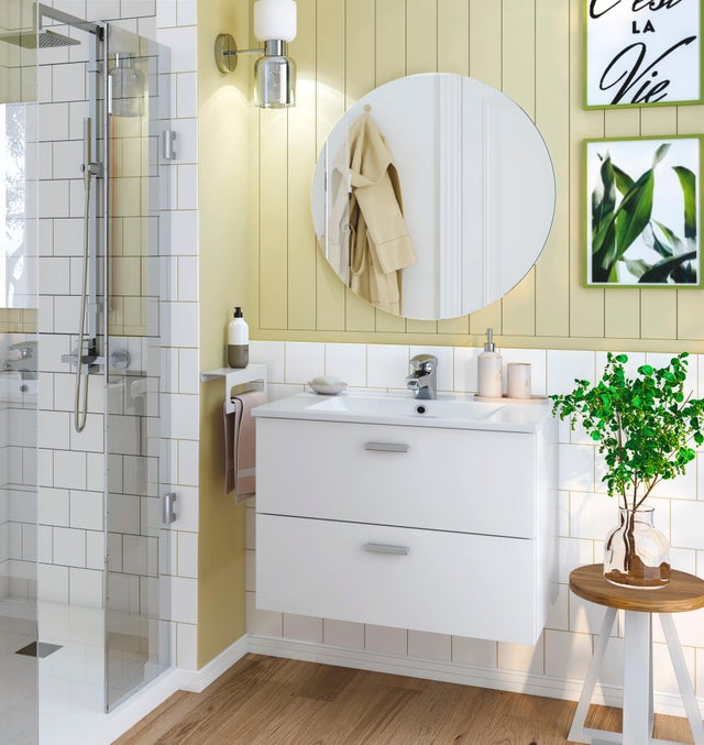 MÓVEL BANHO ECO 60CM 2 GAVETAS BRANCO