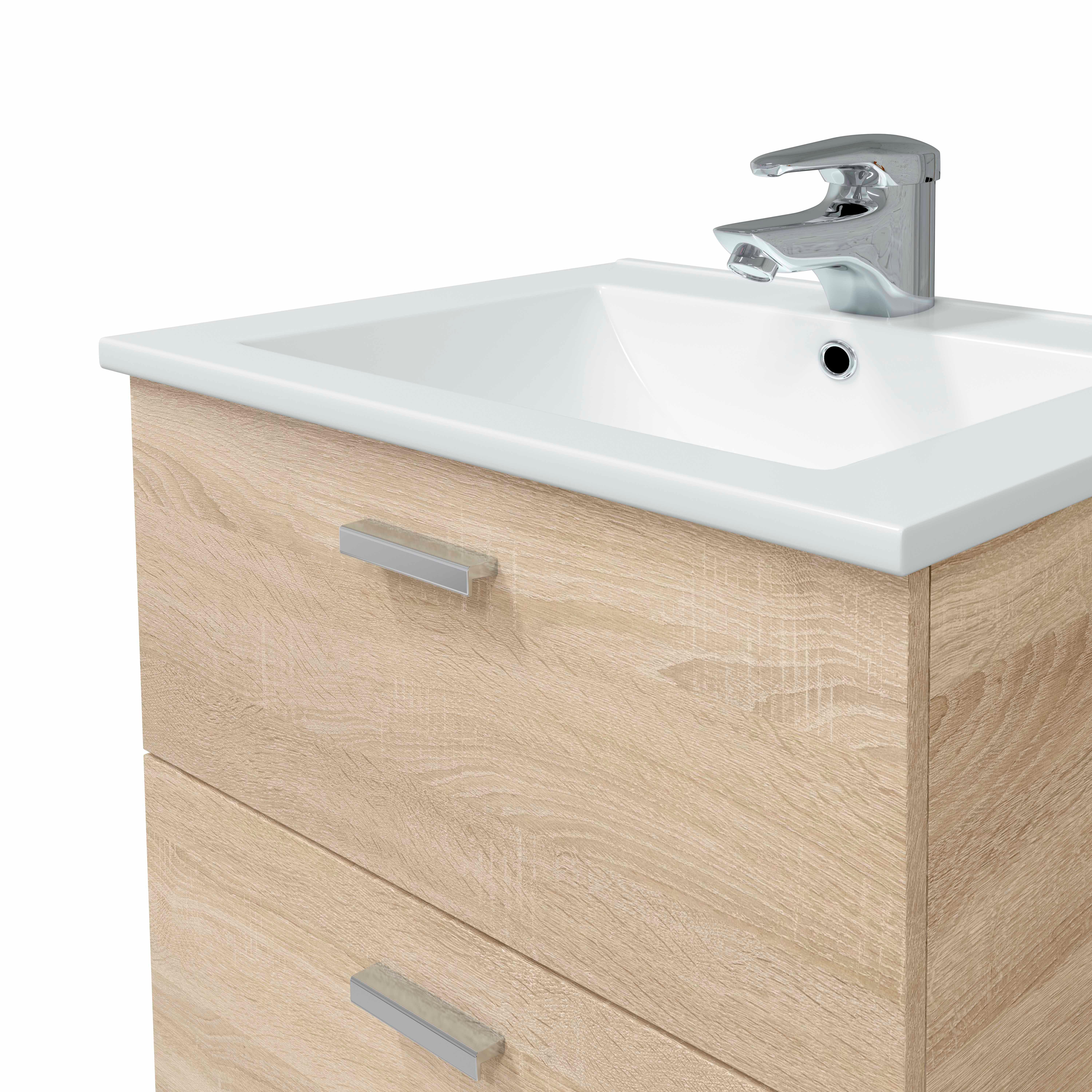 MÓVEL BANHO ECO 60CM 2 GAVETAS CARVALHO - 8