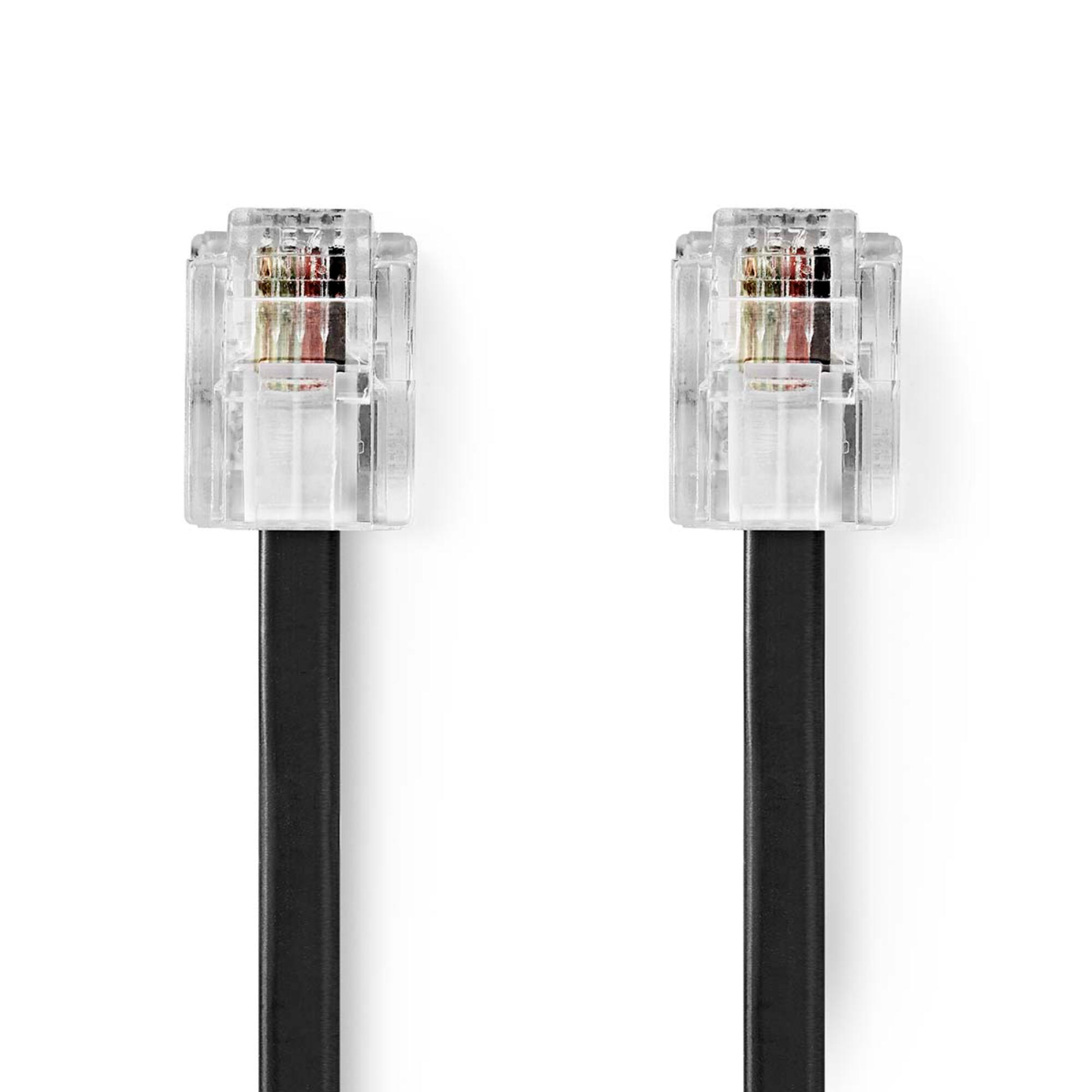 Cablu telefon Vitacom, RJ11, tata, 2 m, negru | Leroy Merlin