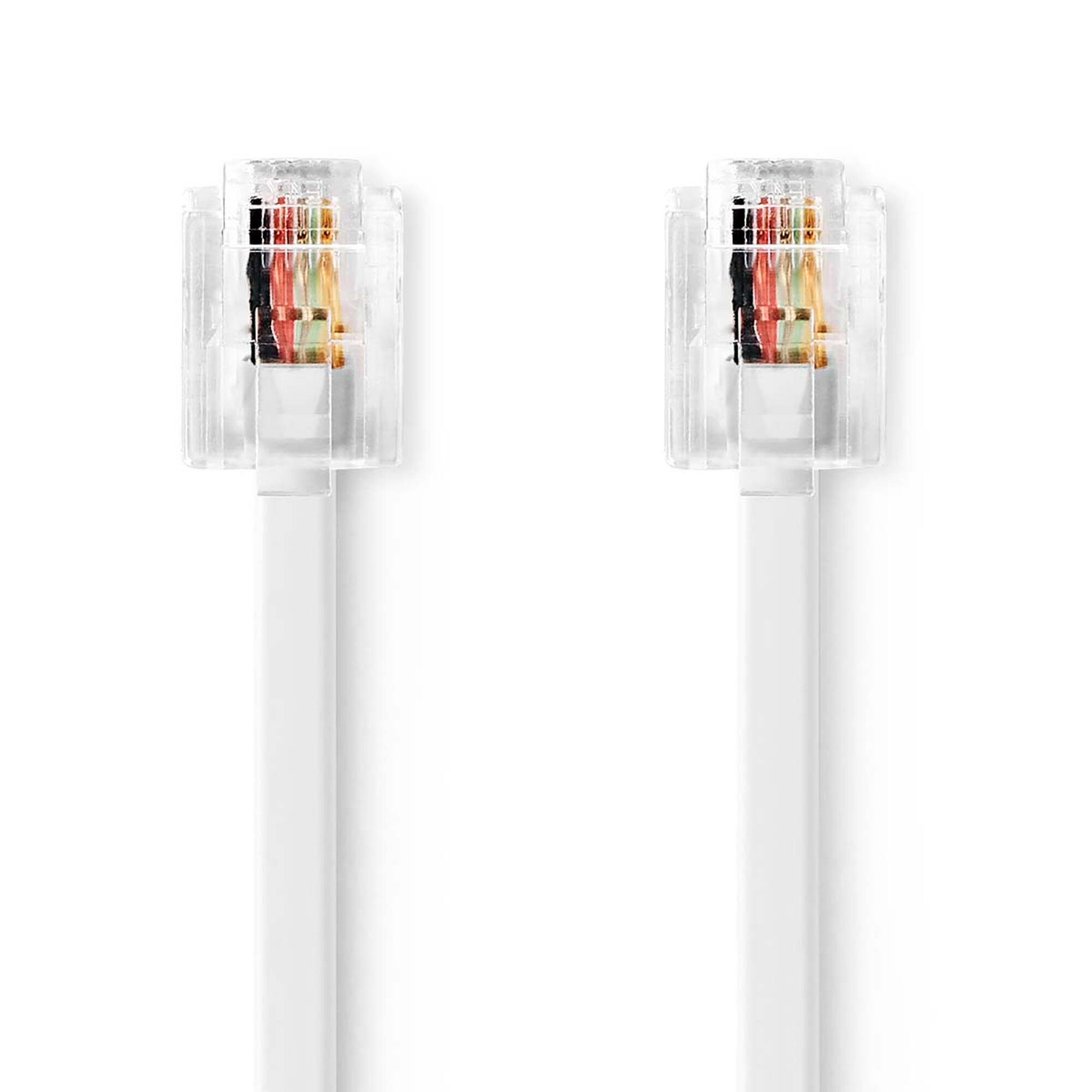 Cablu telefon Vitacom, RJ11, tata, 5 m, alb | Leroy Merlin