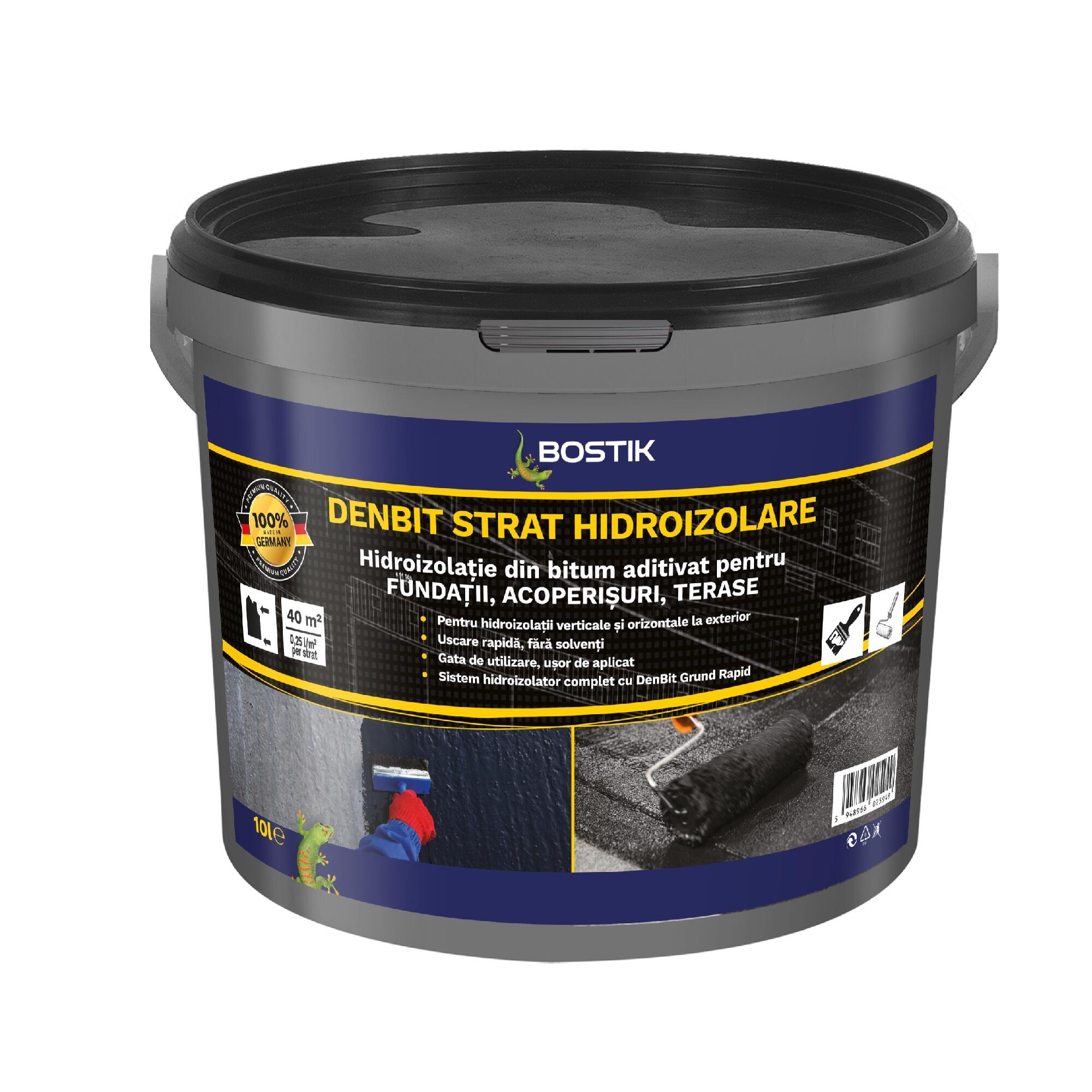 Hidroizolatie din bitum aditivat Denbit Strat Hidroizolare 10 l
