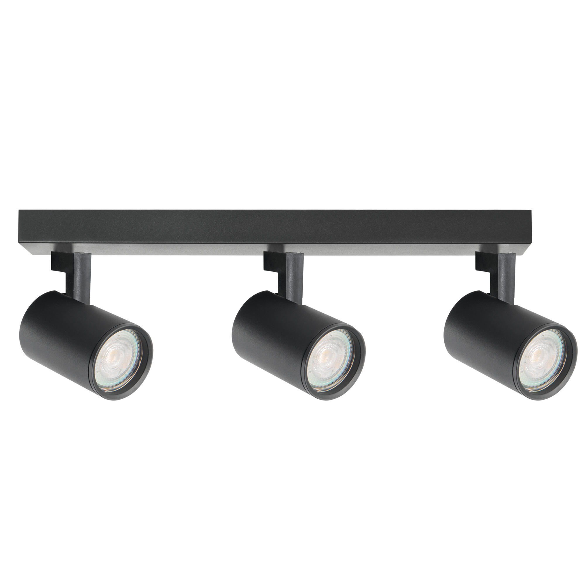 Spot pe bara Lynx, 3 x GU10, 10 W, rotund, negru