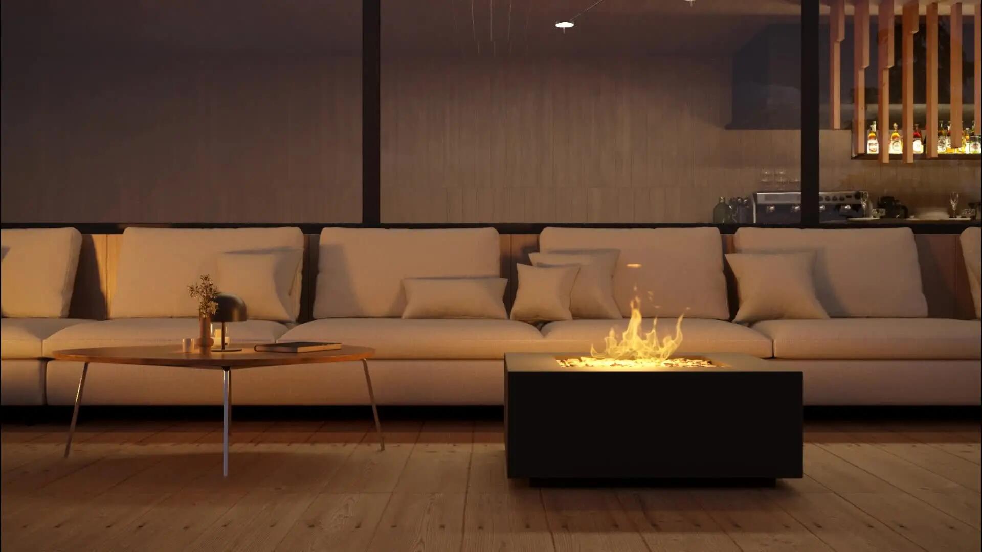 Mesa de exterior negra con brasero de gas LOA 16kw - 4