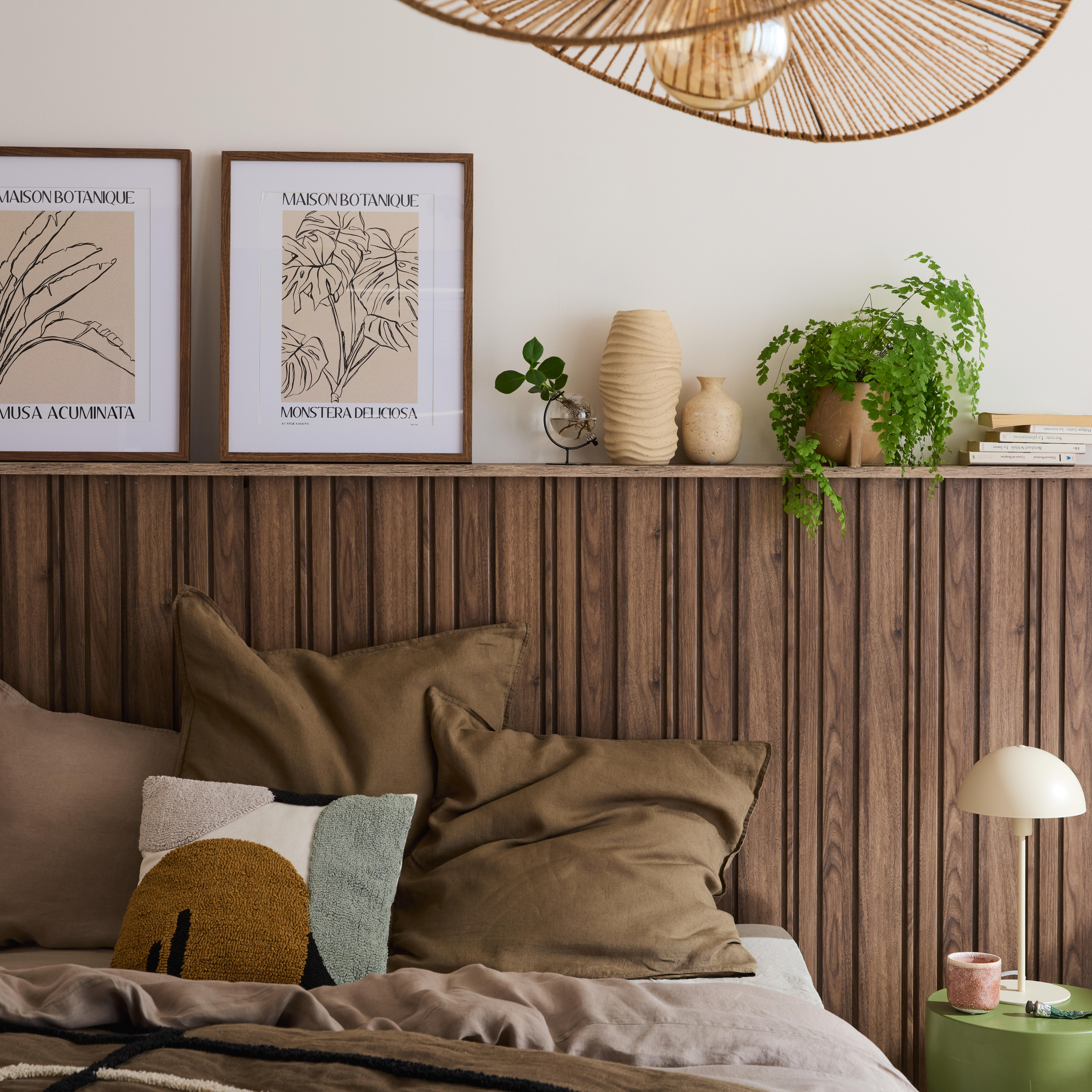 Revestimiento de pared de palillería efecto 3D MDF Viggo Artens Nuez 260x21cm - 8