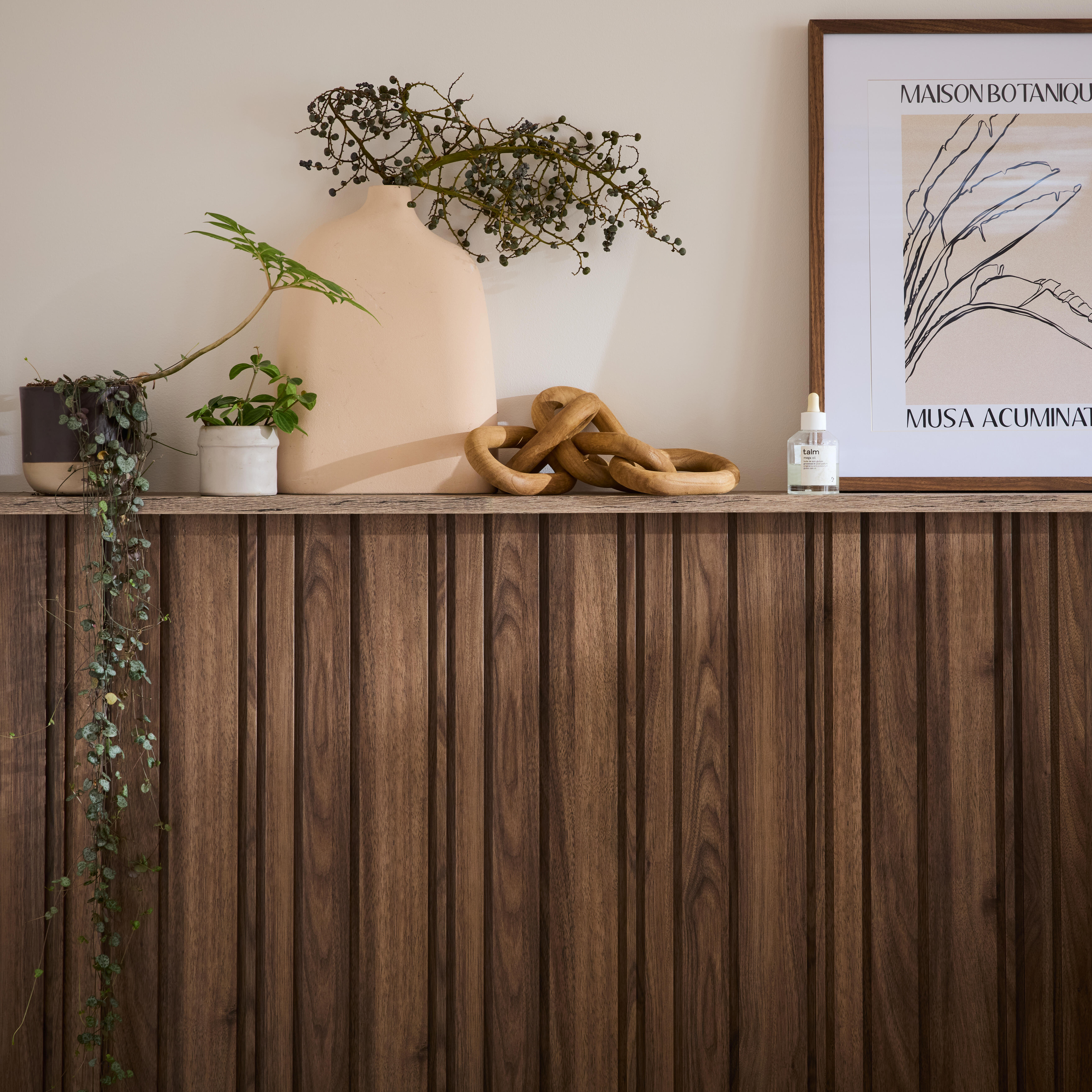 Revestimiento de pared de palillería efecto 3D MDF Viggo Artens Nuez 260x21cm - 7