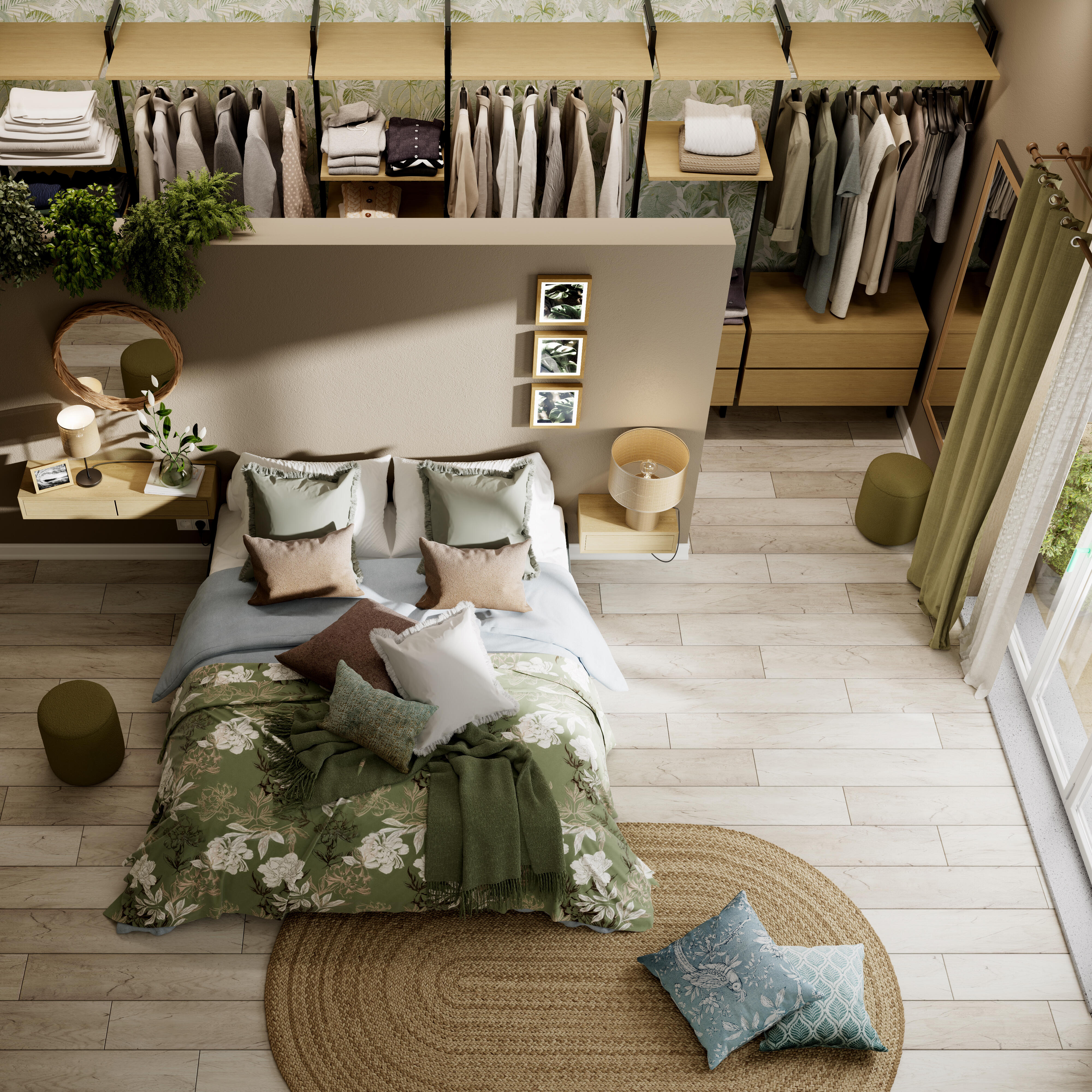 Fodera per cuscino Cortina blu 50 x 30 cm - 3