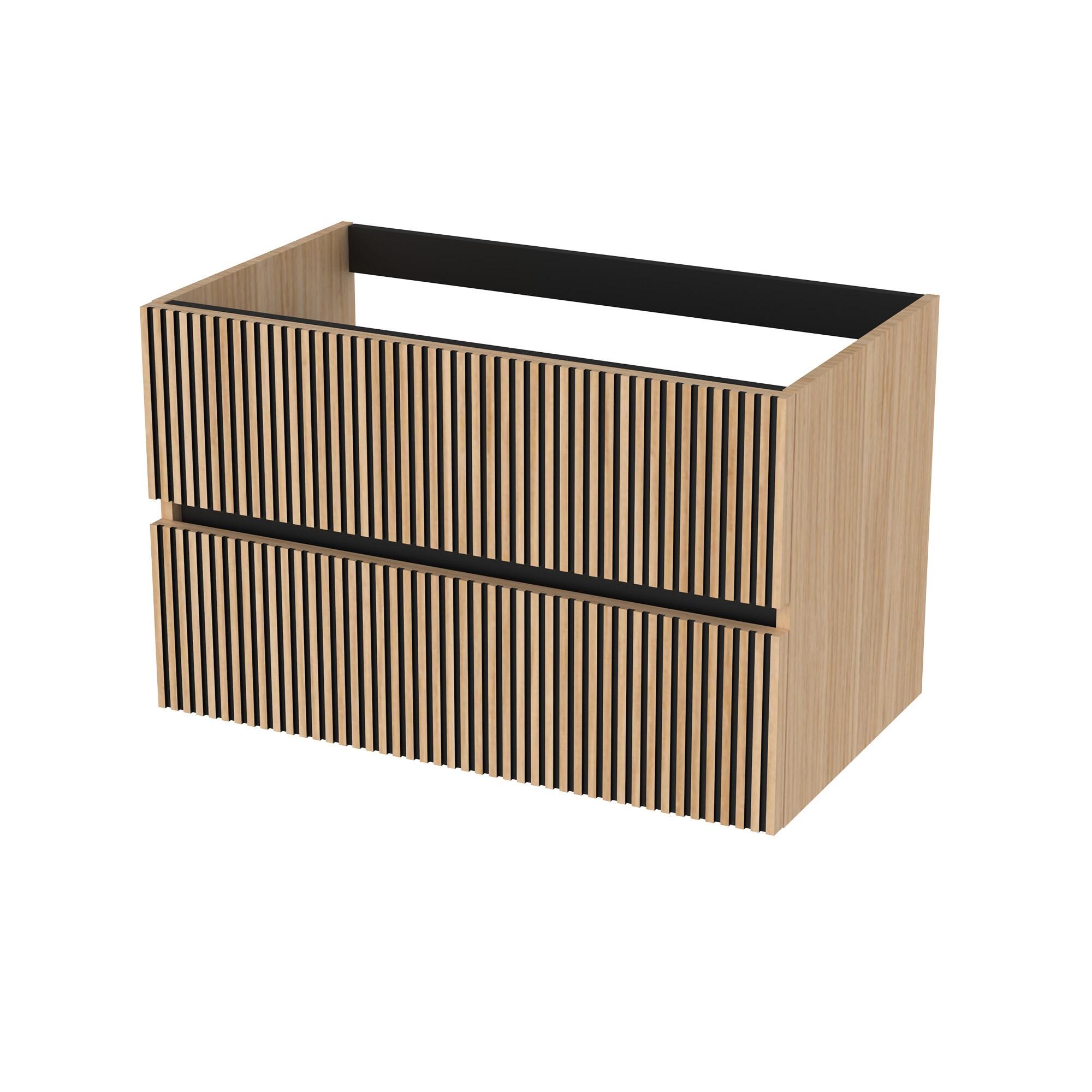 MUEBLE DE BAÑO NOVA GEO ALISTONADO 100CM ROBLE CLARO - 4