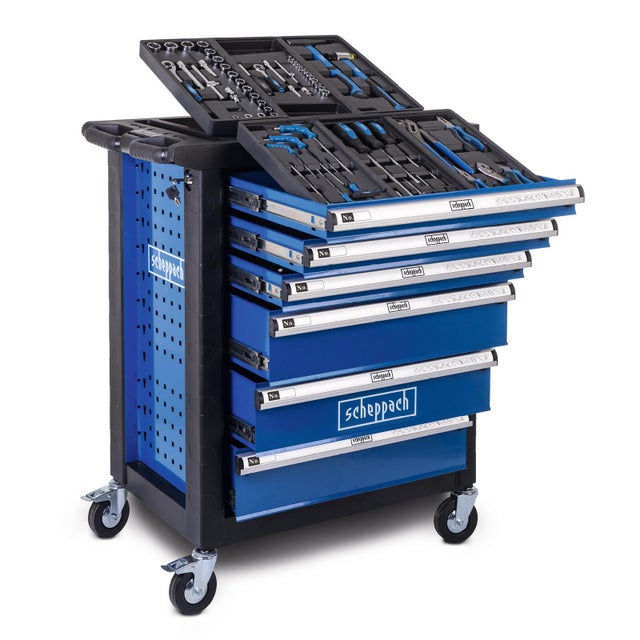 Servante d'atelier bleu aluminium 6 tiroirs l.46 cm SCHEPPACH