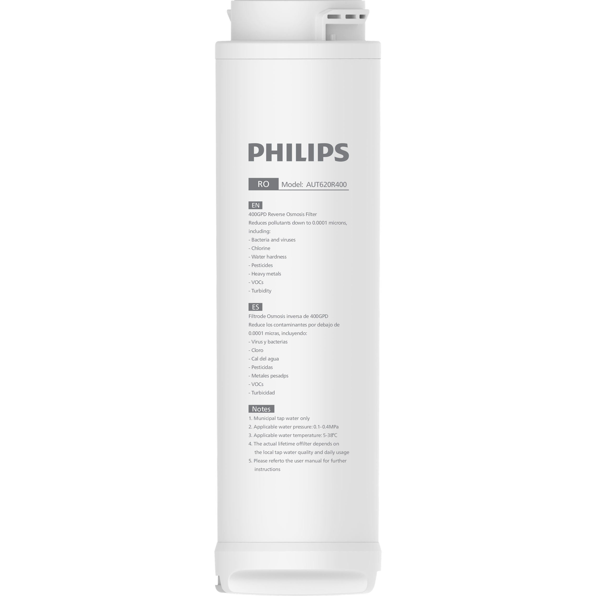 Membrana osmotyczna AUT620R400 do systemów filtrujących z odwróconą osmozą RO bez zbiornika typu flow AUT9840 i AUT4030R400 PHILIPS