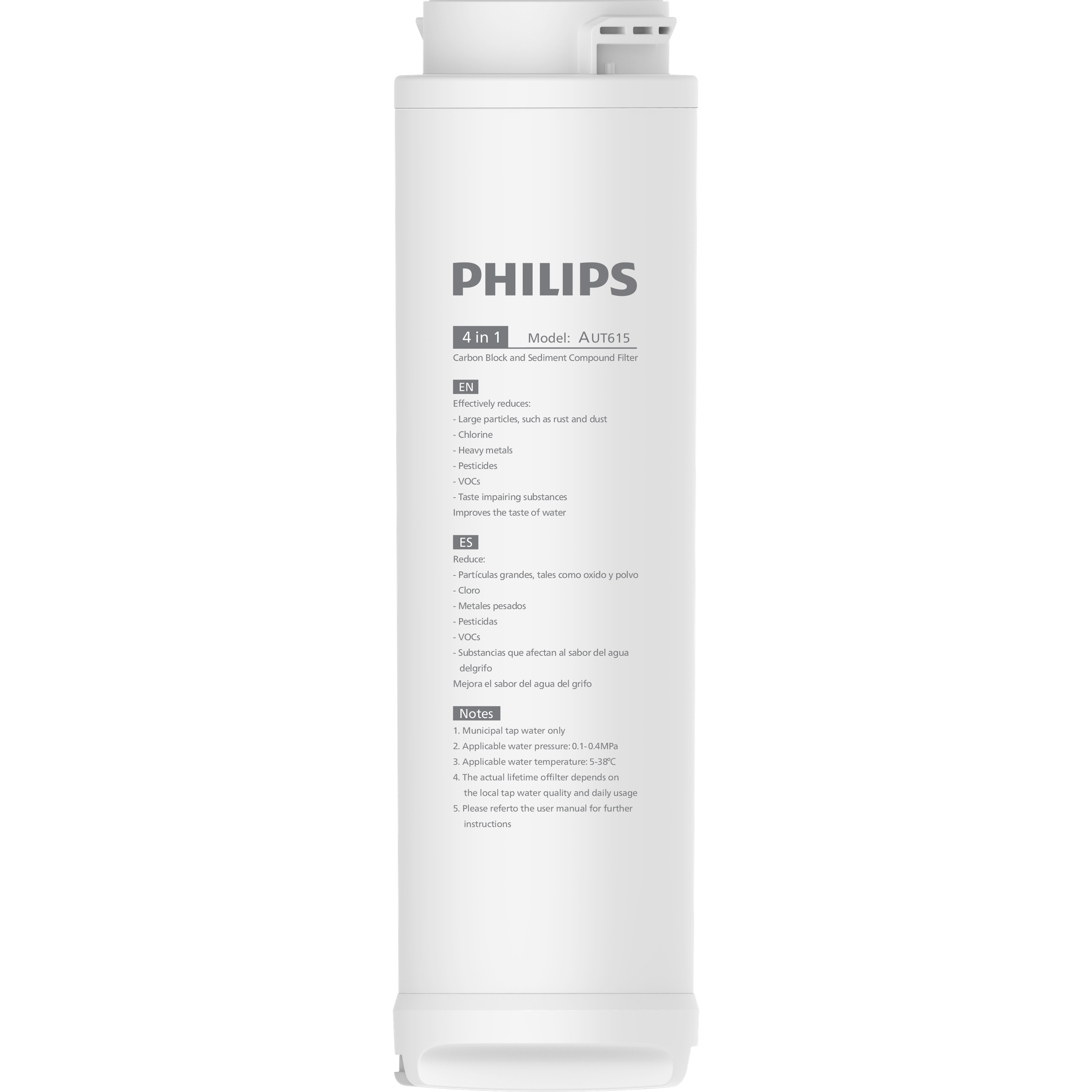 Filtr wymienny 4w1 AUT615 do systemów filtrujących typu flow z odwróconą osmozą RO bez zbiornika AUT8940 i AUT4030R400 PHILIPS
