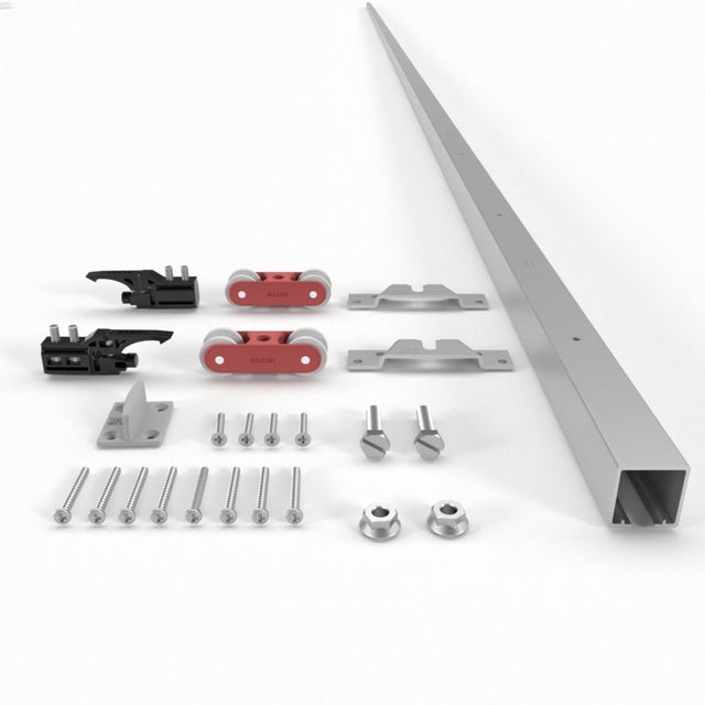 KIT CARRIL SUPERIOR PUERTA CORREDERA 40KG 2M GRIS SENSUS