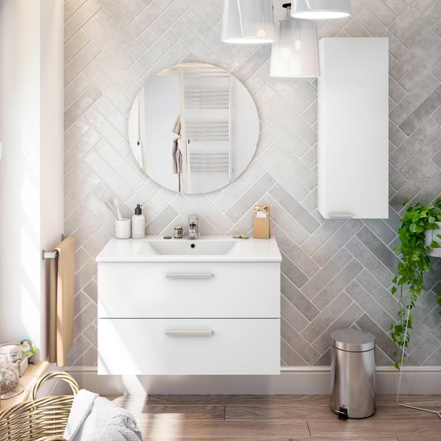 ARMARIO PARED BAÑO ECOKIT BLANCO 30X85X25CM
