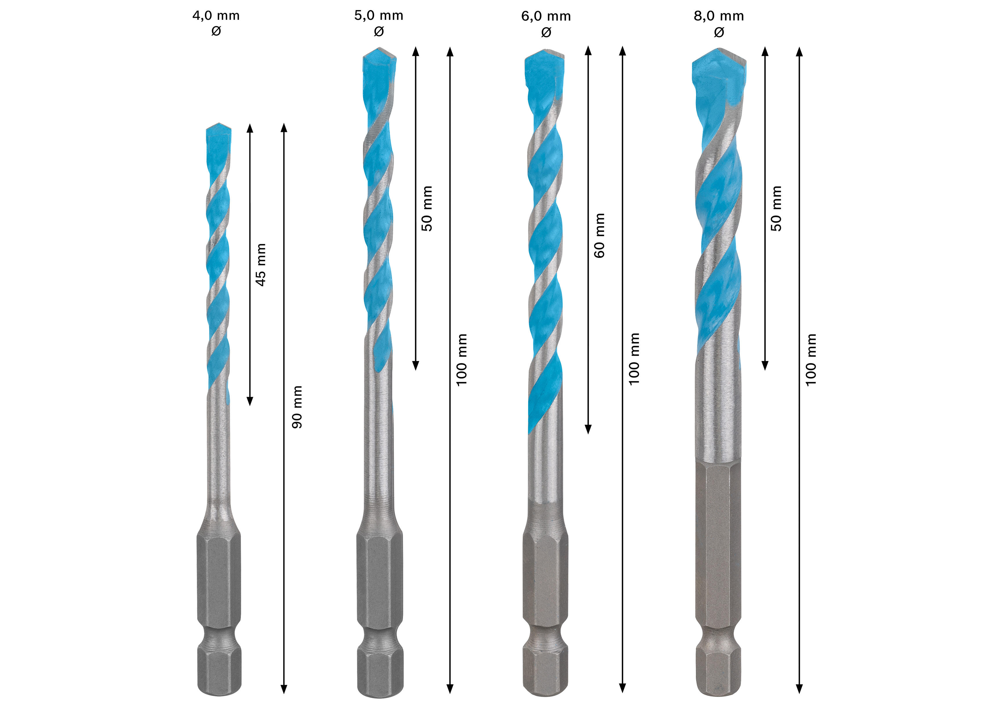 JUEGO BROCAS MULTI 4-5-6-8MM HEX-9 - 4