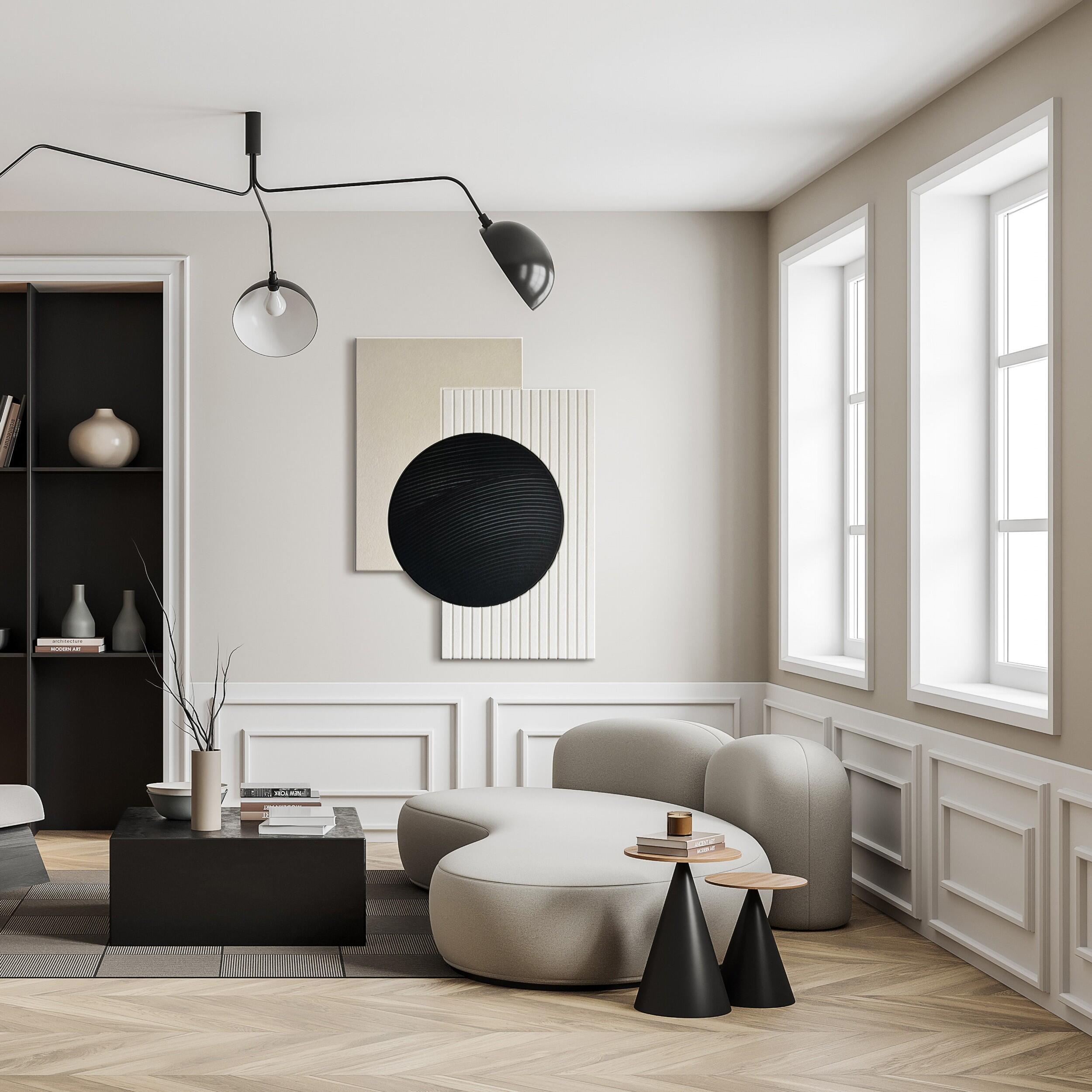 Pintura sin marco Abstracto Form absorción acústica 120x90 cm - 9