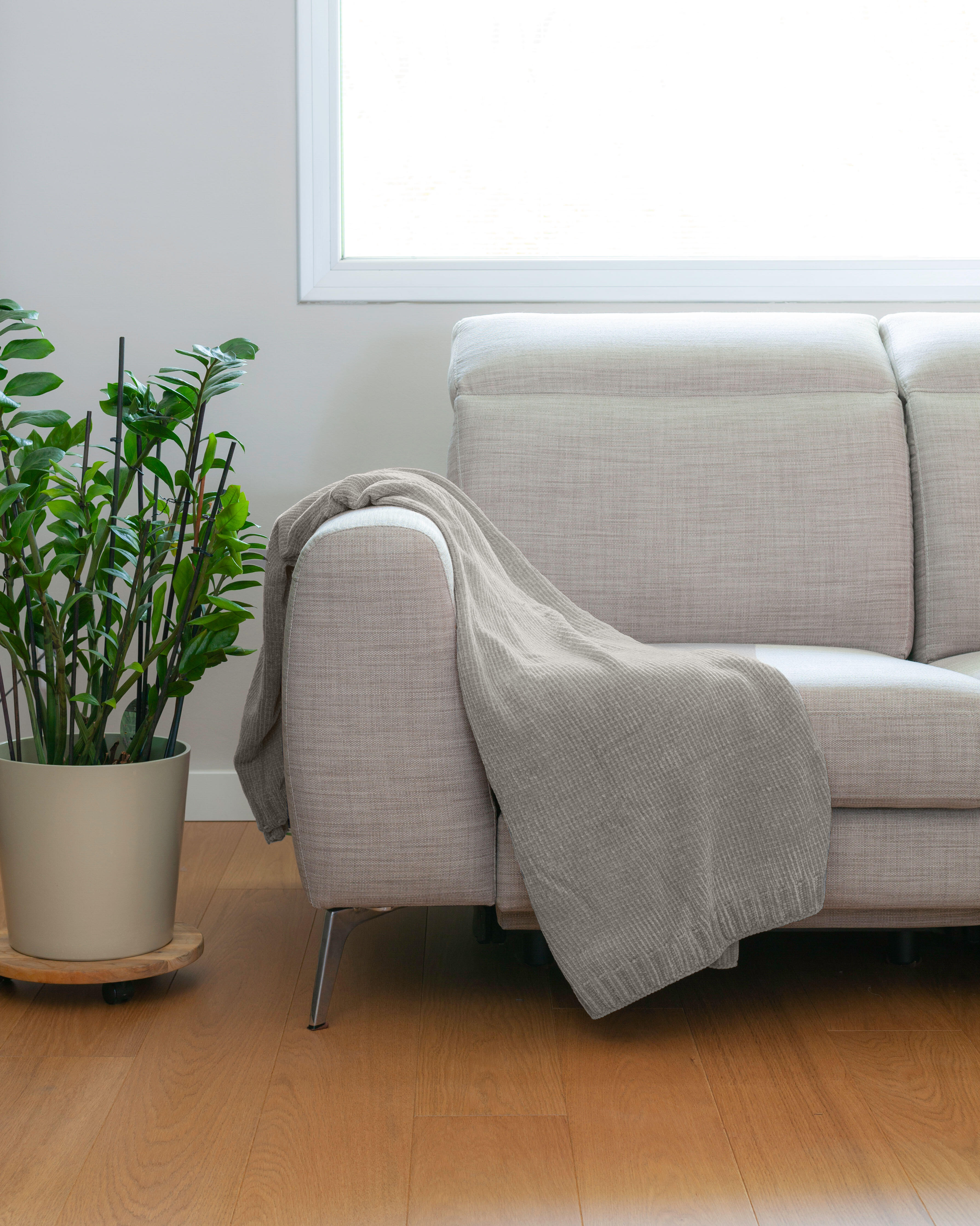 Plaid Chenille, gris l.130 x L.170 cm - 2