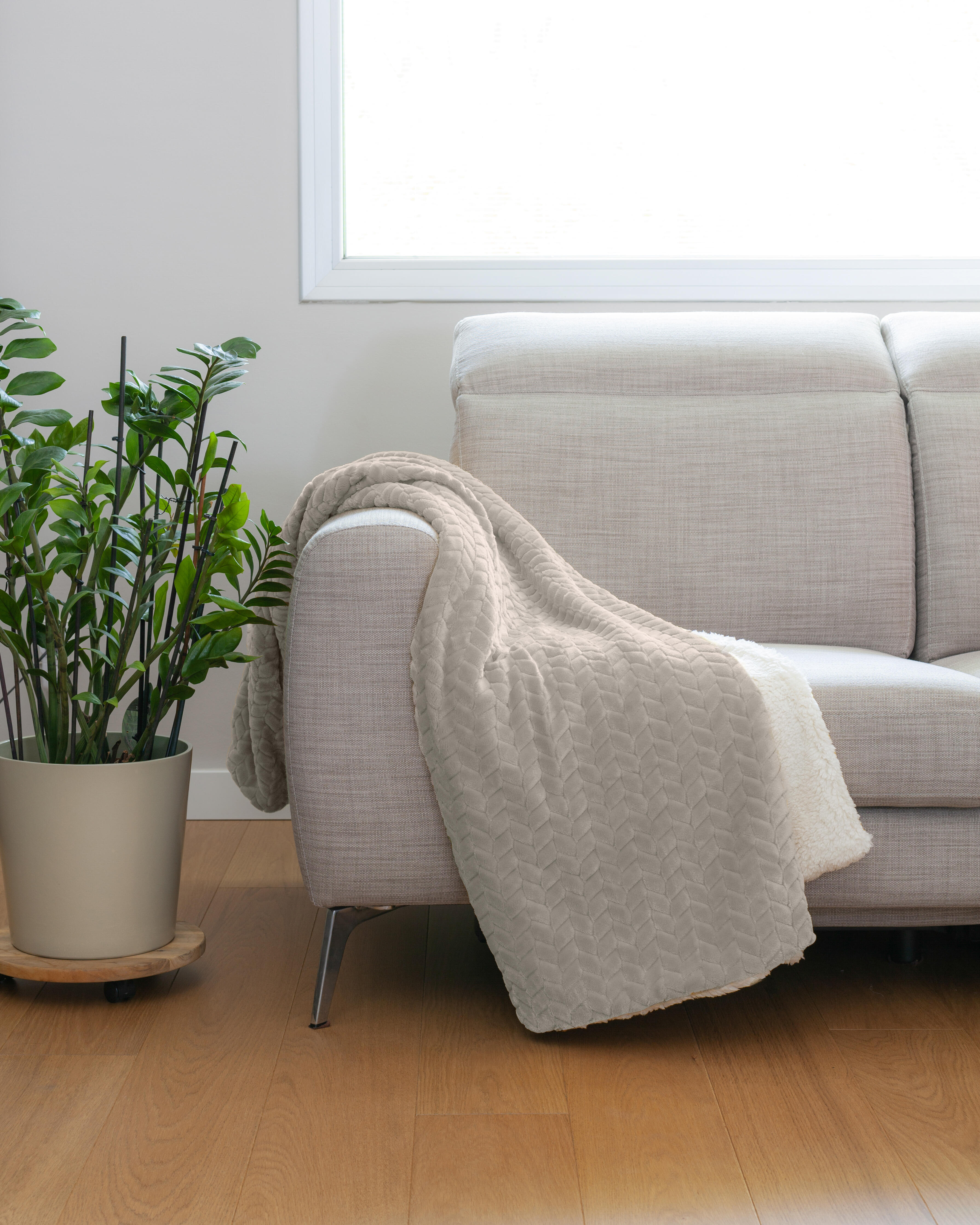 Plaid Chevron, taupe l.130 x L.170 cm - 2