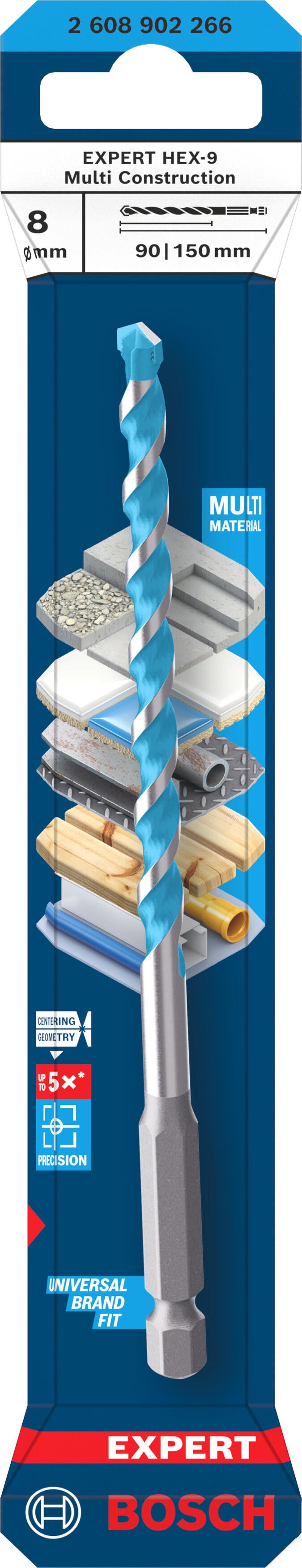 BROCA MULTI 8 X 150MM BOSCH HEX-9 - 3