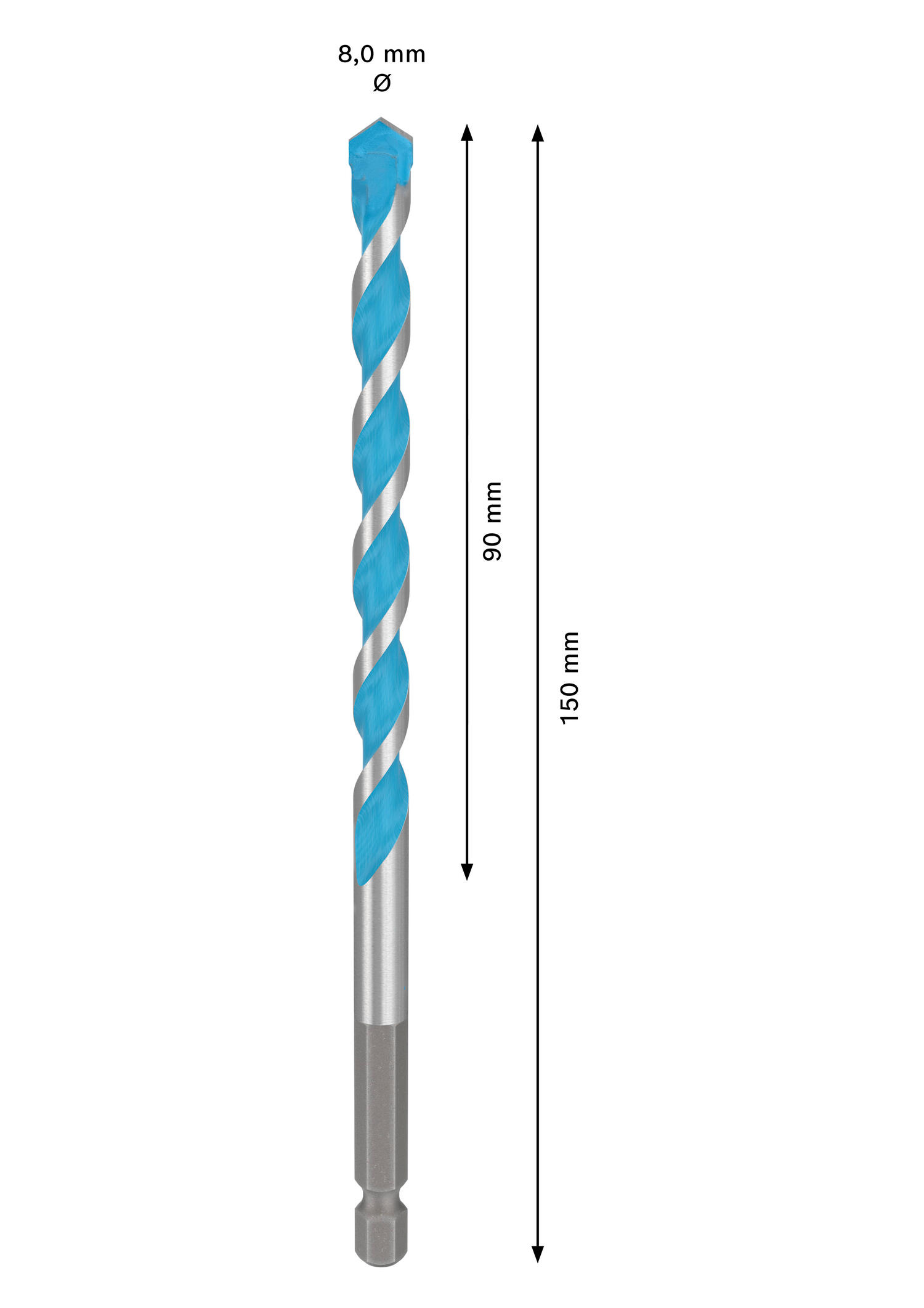 BROCA MULTI 8 X 150MM BOSCH HEX-9 - 2