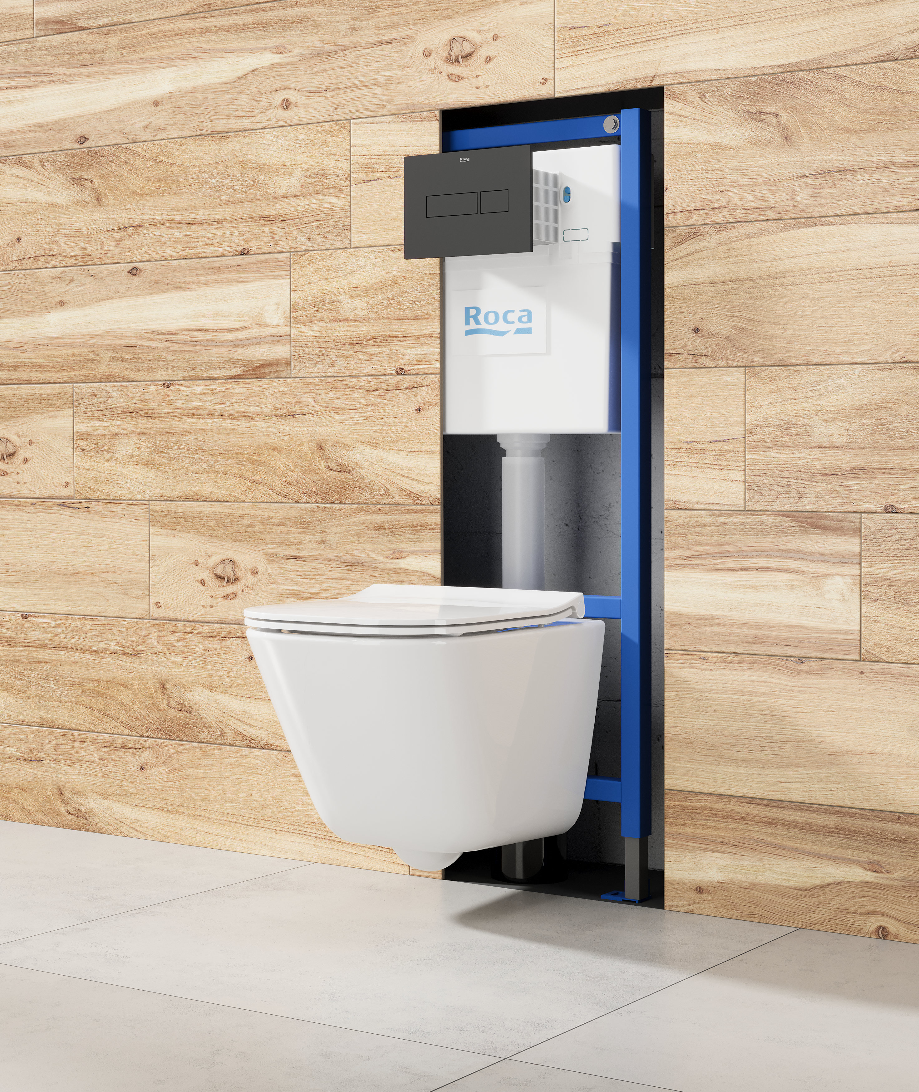 Zestaw podtynkowy WC Cassandra z powłoką Maxi Clean przycisk czarny Roca - 2