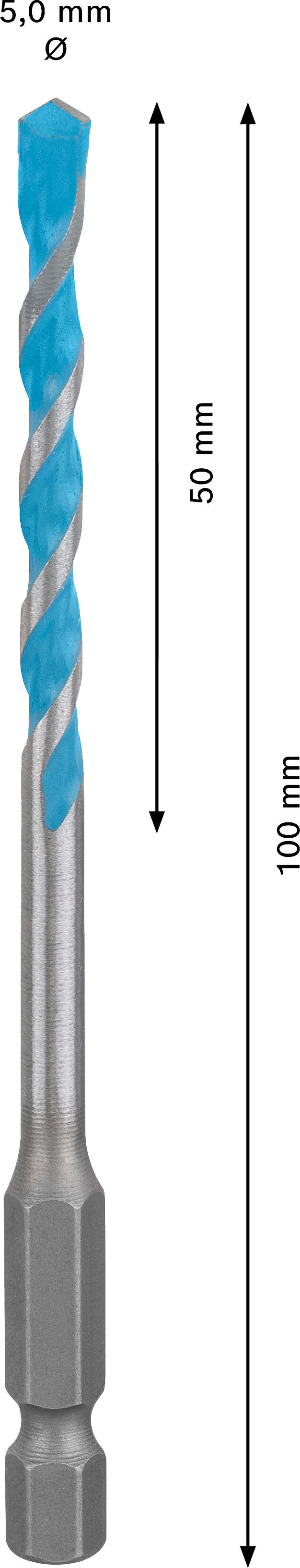BROCA MULTI 5 X 100MM BOSCH HEX-9 - 2
