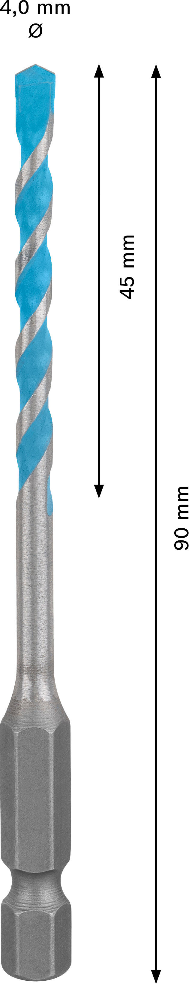 BROCA MULTI 4 X 90MM BOSCH HEX-9 - 2