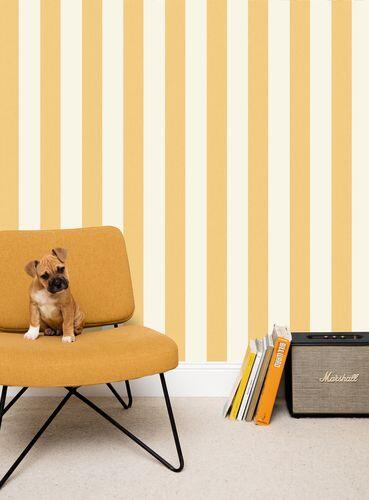 Papier peint intissé Line UP Linen Lines Jaune - 2