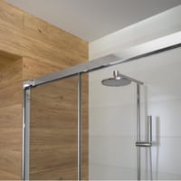 MAMPARA DE DUCHA FRONTAL CORREDERA GALA KLEVAN 140CM CROMO - 4