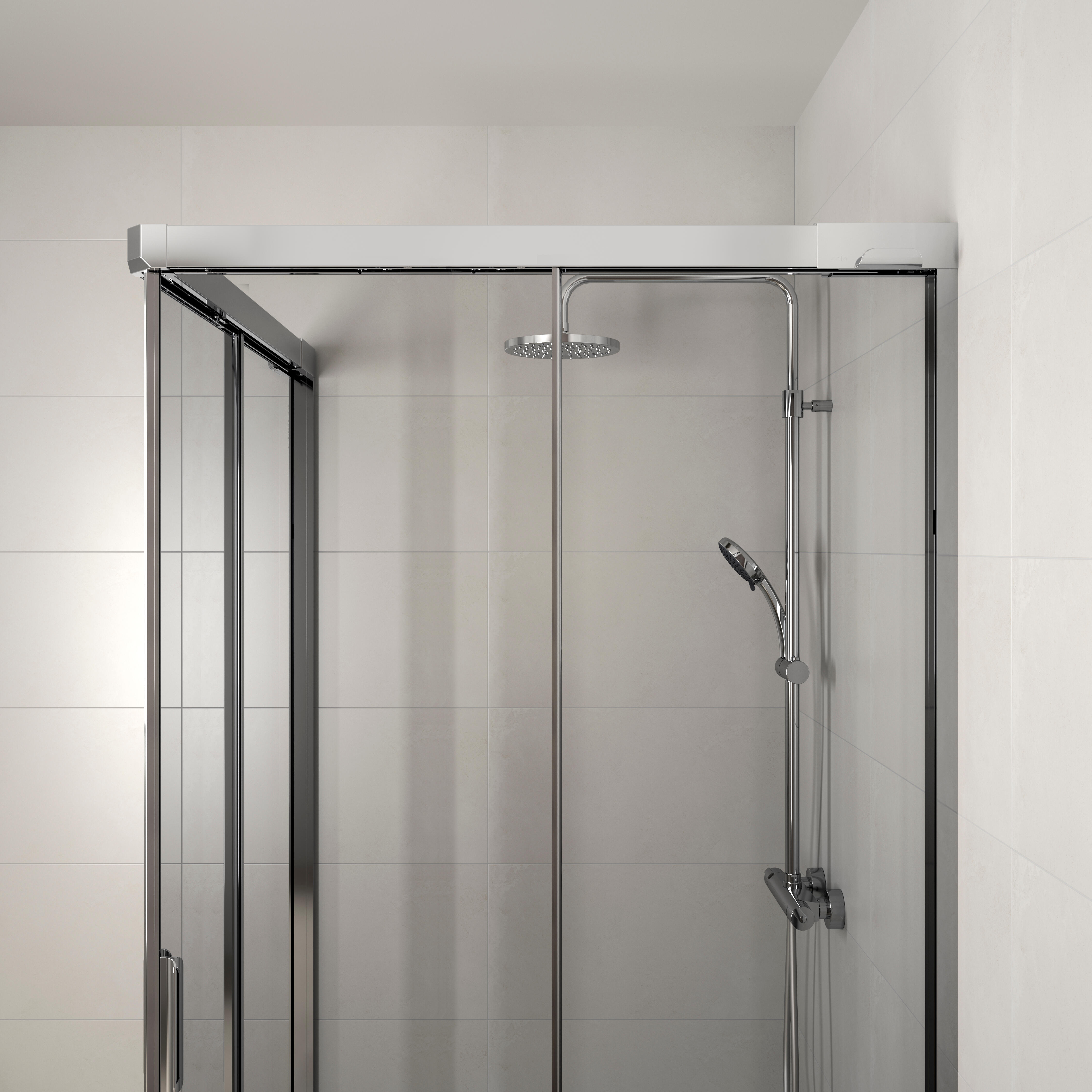 MAMPARA DE DUCHA ANGULAR CORREDERA GALA KLEVAN 120CM CROMO - 3