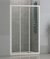MAMPARA DE DUCHA 3 PUERTAS FRONTAL CORREDERA SIENA 160CM BLANCO - 1