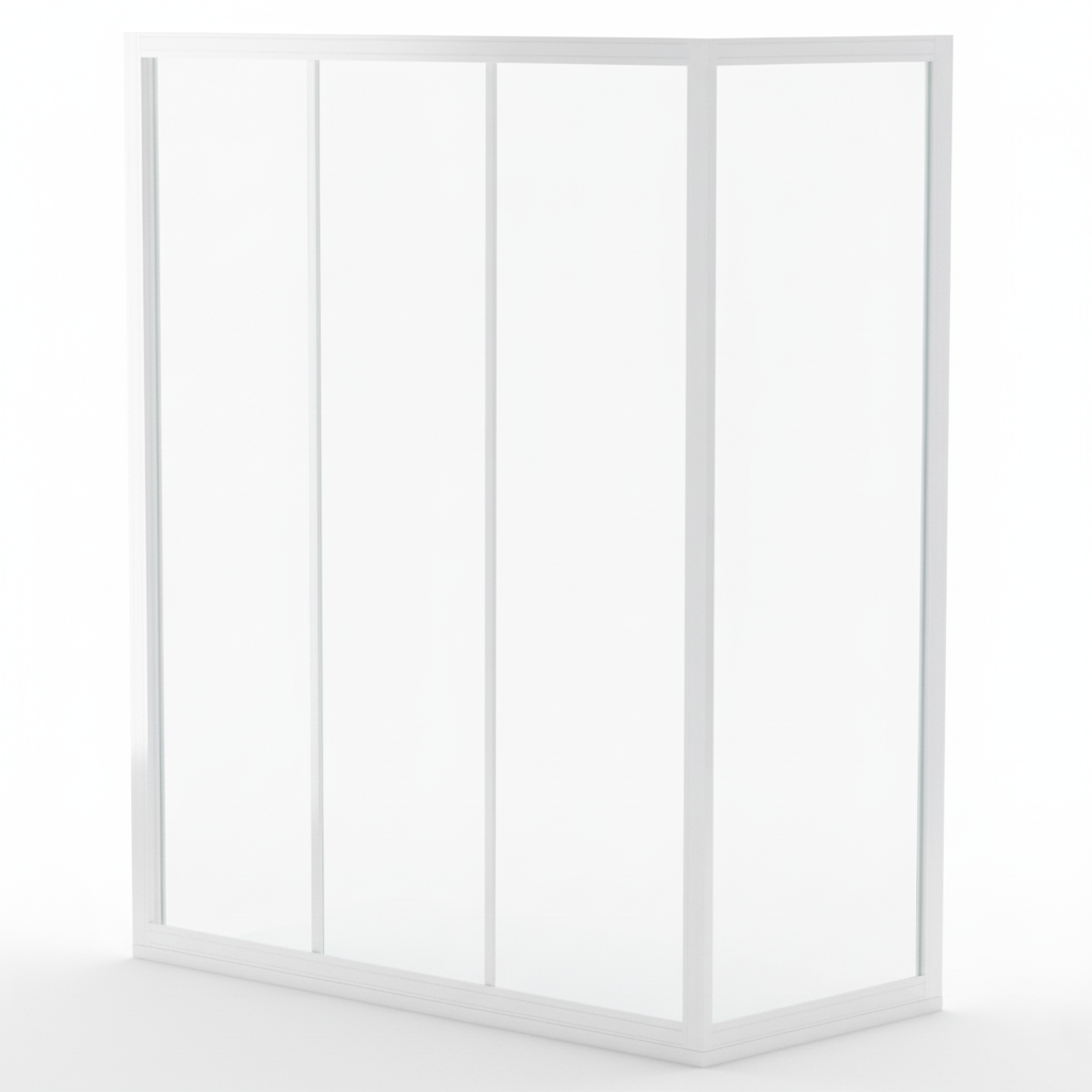 MAMPARA DE DUCHA 3 PUERTAS LATERAL FIJO SIENA 80CM BLANCO - 3