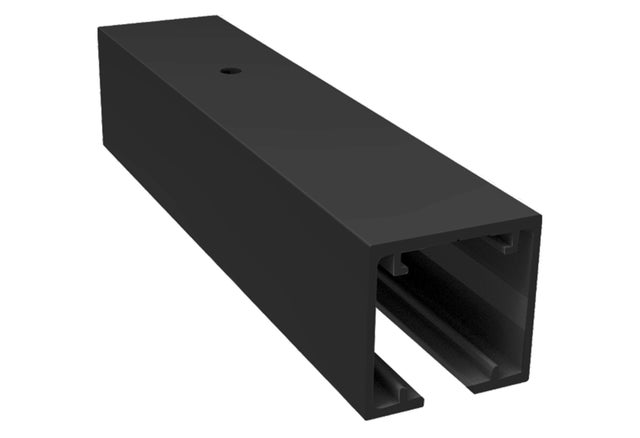 PERFIL SUPERIOR A TECHO PARA PUERTA CORREDERA NEGRO 2M