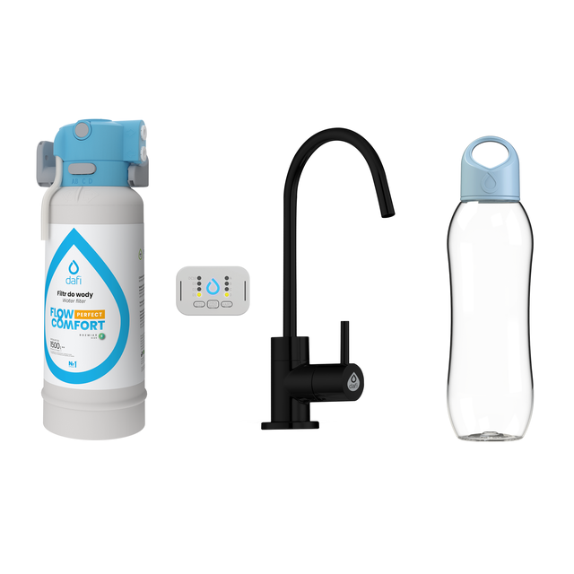 System filtracji FLOW PERFECT D1 czarny z butelką