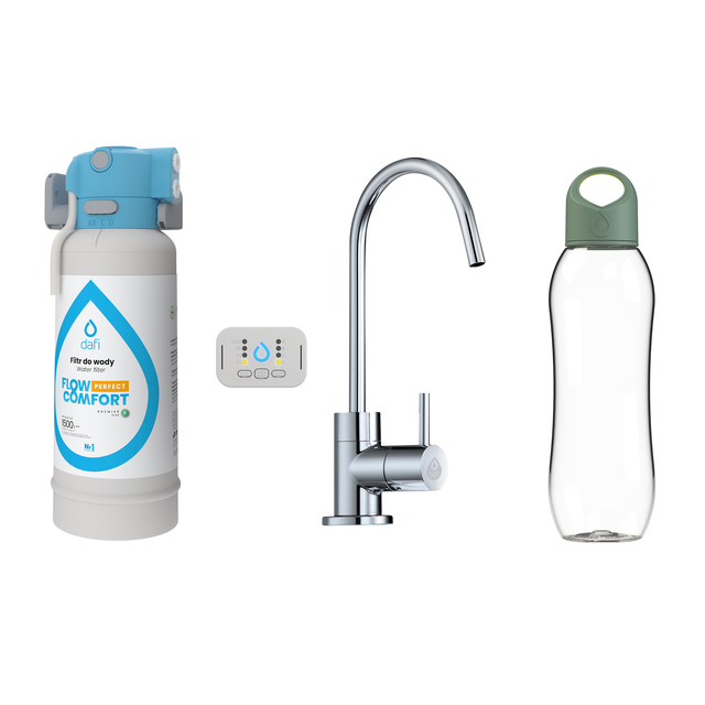 System filtracji wody FLOW PERFECT D1 chrom z butelką