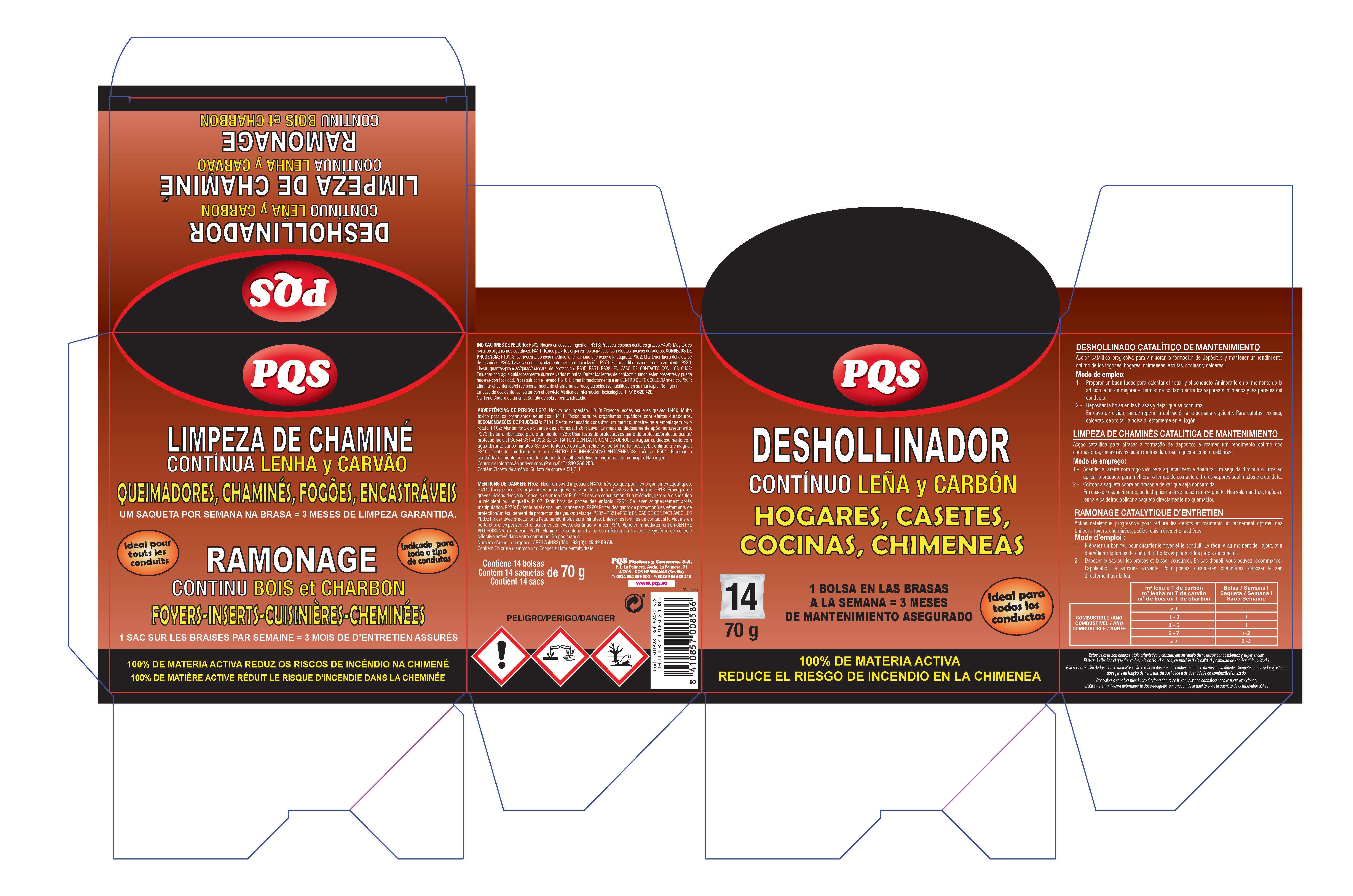 DESHOLLINADOR CONTINUO PARA MADERA Y CARBON 14 DOSIS DE 70 G - 3