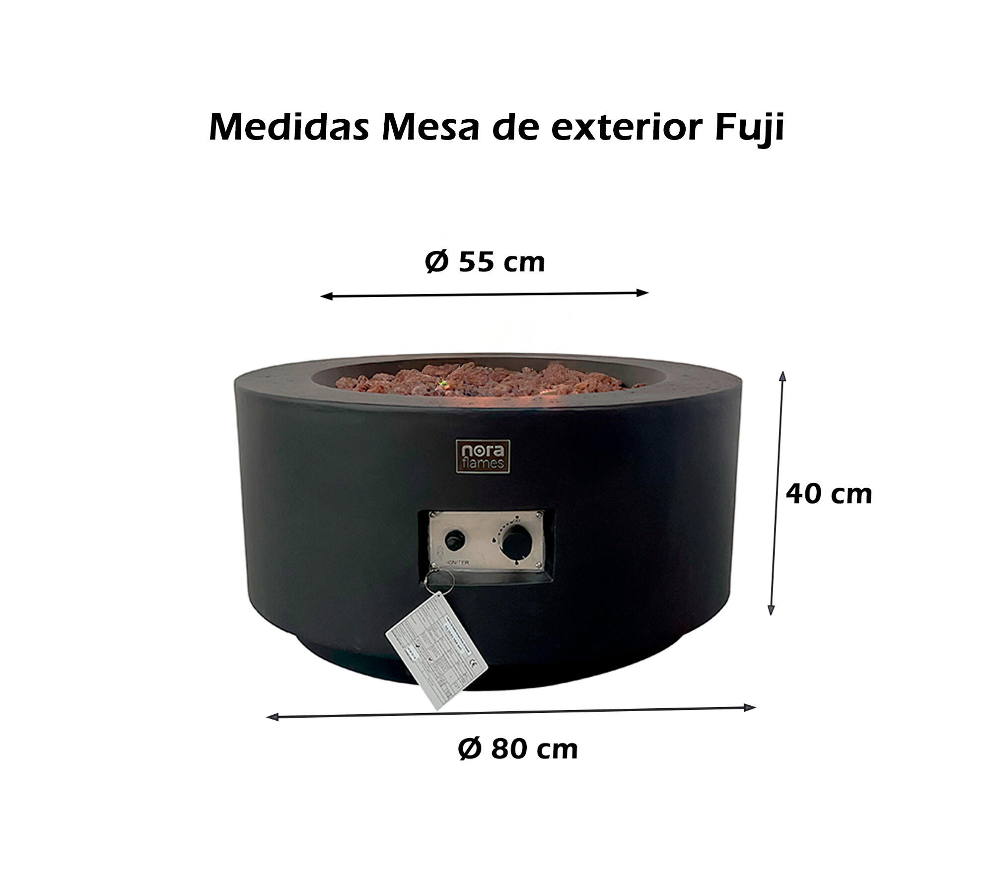 Estufa de gas para exterior NORA FLAMES Fuji de 16 kW - 2