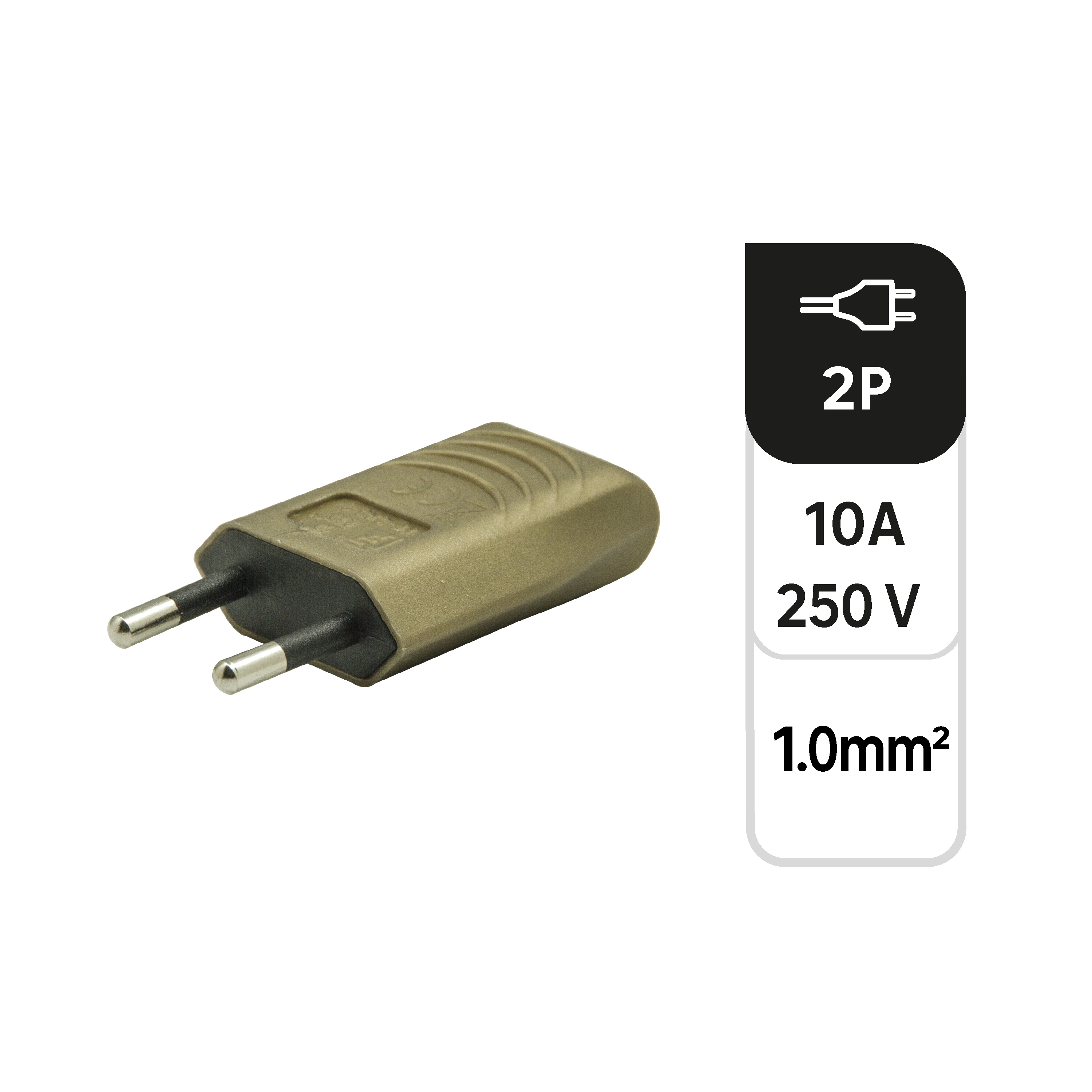 Ficha lateral LEXMAN 10A 250V DOURADO - 2