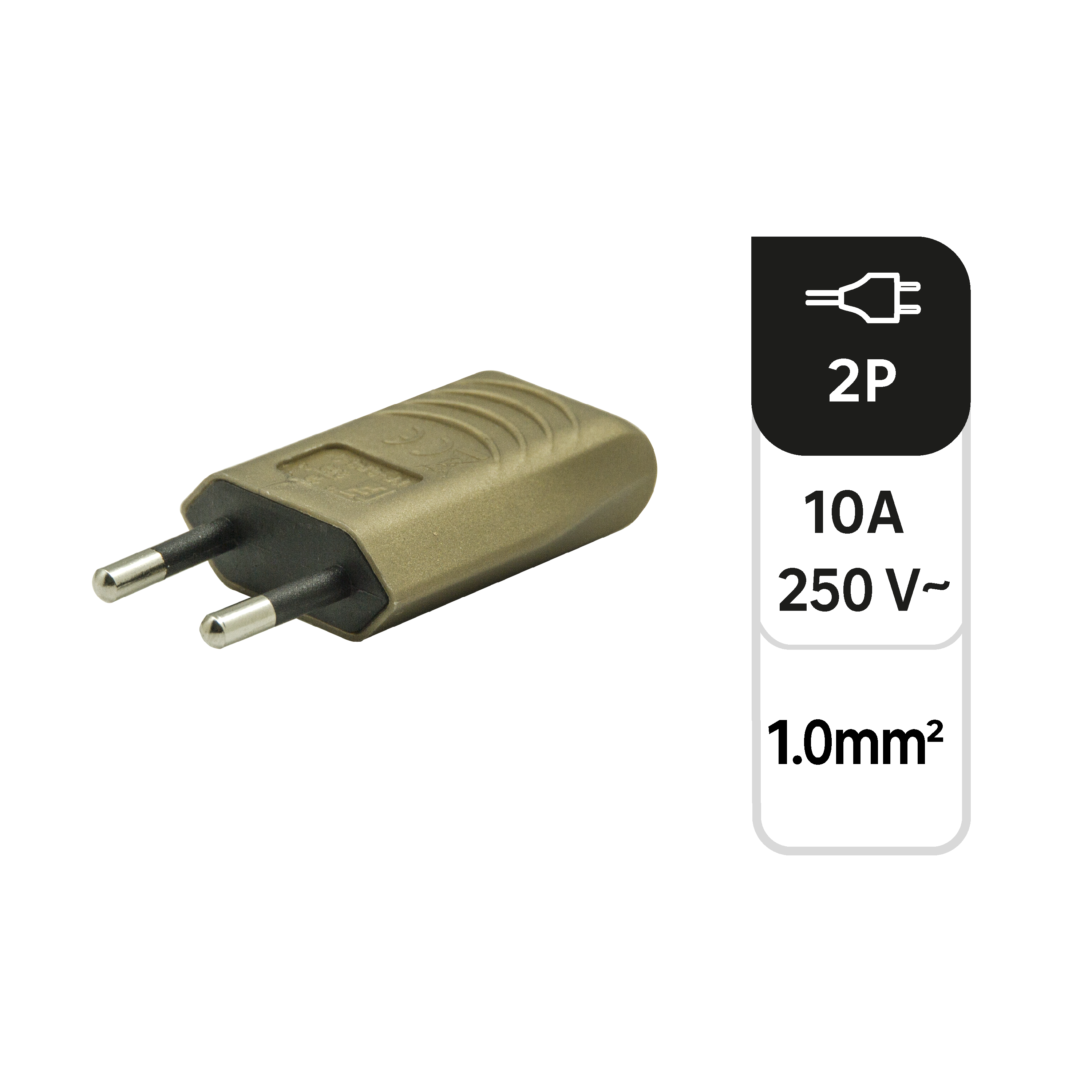 Ficha macho LEXMAN DOURADO 10A 250V - 2