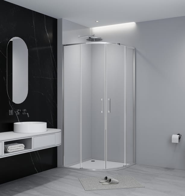 MAMPARA DE DUCHA CURVA TEKA INCA SLIM 80X80CM CROMO - 1