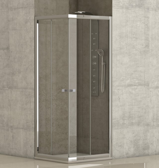 MAMPARA DE DUCHA RECTANGULAR CORREDERA CATANIA PRO 90X90CM CROMO