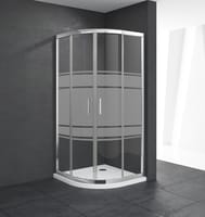 MAMPARA DE DUCHA CURVA CORREDERA LEXIE 80X80CM CROMO - 1