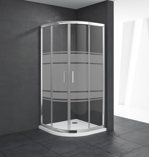 MAMPARA DE DUCHA CURVA CORREDERA LEXIE 80X80CM CROMO - 1