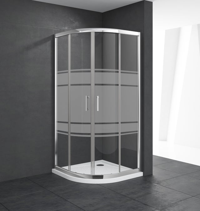 MAMPARA DE DUCHA CURVA CORREDERA LEXIE 90X90CM CROMO