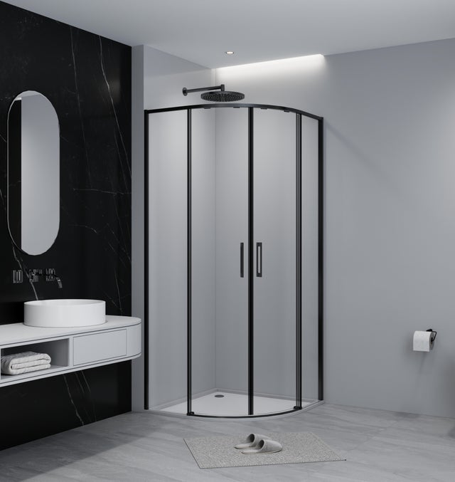 MAMPARA DE DUCHA CURVA TEKA INCA SLIM 80X80CM NEGRO