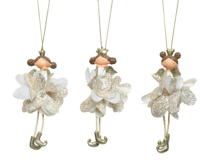 Enfeite anjo 12 cm champagne (sortido)