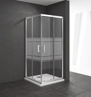 MAMPARA DE DUCHA CUADRADA CORREDERA LEXIE 80X80CM CROMO - 1