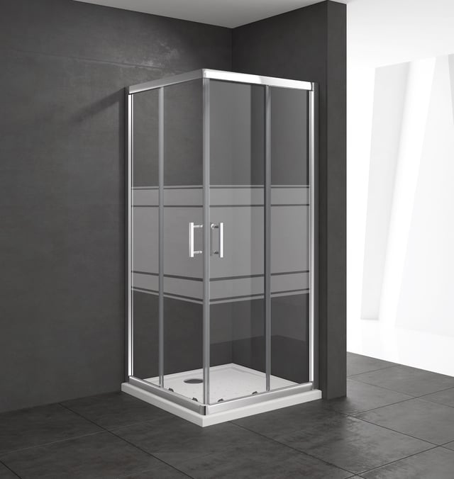 MAMPARA DE DUCHA CUADRADA CORREDERA LEXIE 90X90CM CROMO