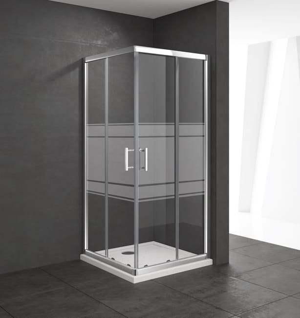 MAMPARA DE DUCHA CUADRADA CORREDERA LEXIE 80X80CM CROMO - 1
