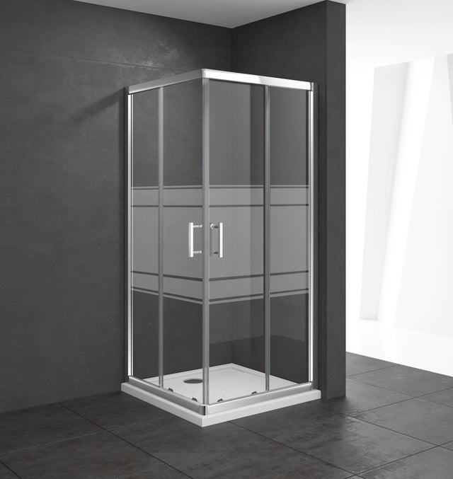 MAMPARA DE DUCHA CUADRADA CORREDERA LEXIE 80X80CM CROMO